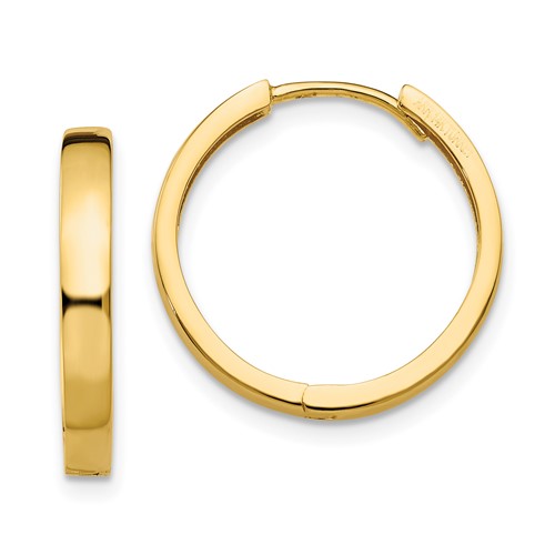 10k Yellow Gold 3/4in Hinged Round Hoop Earrings 3mm