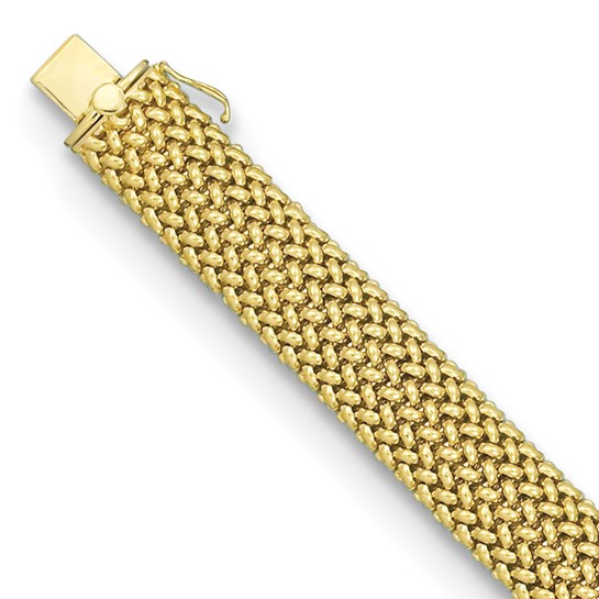 14k Yellow Gold Italian Mesh Bracelet 7.5in