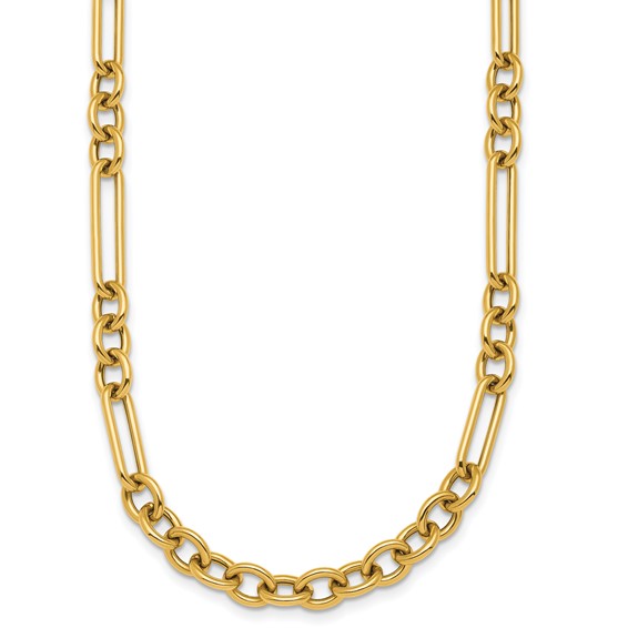 14k Yellow Gold Mixed Link Necklace with Toggle 20in