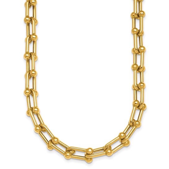 14k Yellow Gold 18in Mariner Shackle Link Necklace