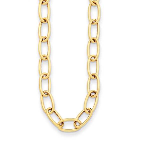 Herco 14k Yellow Gold 9mm Oval Link Necklace 24in