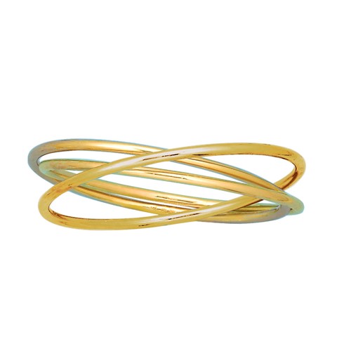 14k Yellow Gold Slip-On Triple Bangle Bracelet