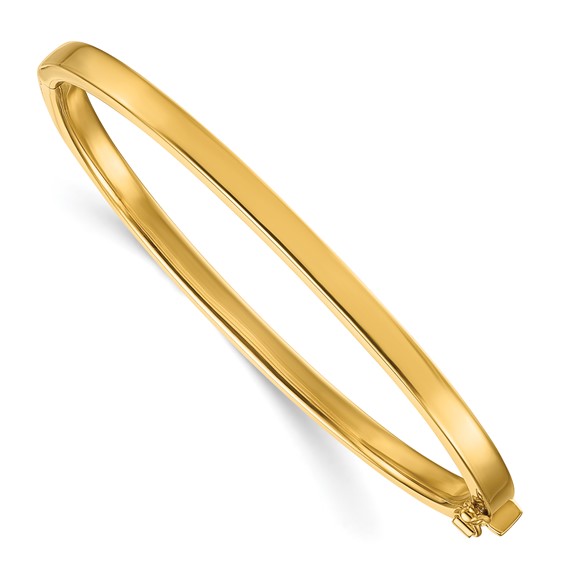 Herco 18k Yellow Gold Flat 4mm Hinged Bangle Bracelet