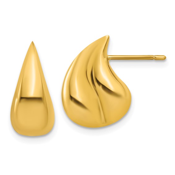 18k Yellow Gold Double Teardrop Post Earrings