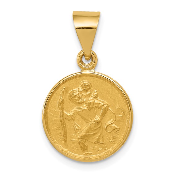 18kt Yellow Gold 1/2in Saint Christopher Medal 18XR13 | Joy Jewelers