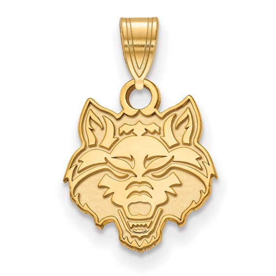 10k Yellow Gold Arkansas State University Wolf Pendant 1/2in