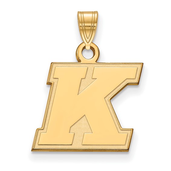 14k Yellow Gold Kent State University K Pendant 1/2in