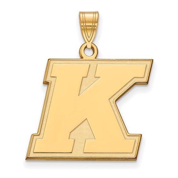 14k Yellow Gold Kent State University K Pendant 3/4in