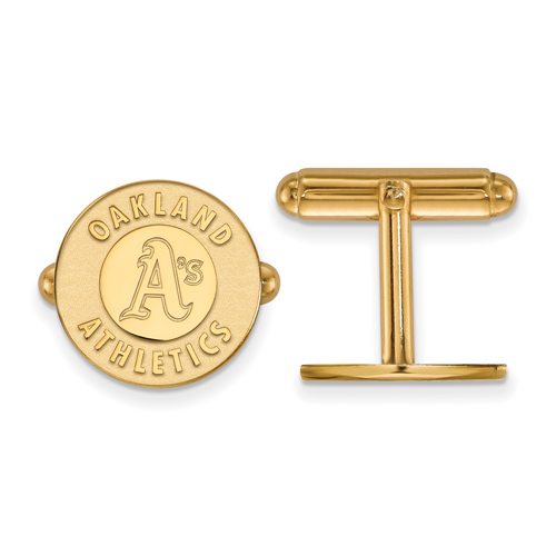 14k Yellow Gold Oakland A's Cuff Links