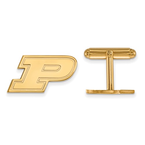 14k Yellow Gold Purdue University P Cuff Links 4Y012PU | Joy Jewelers