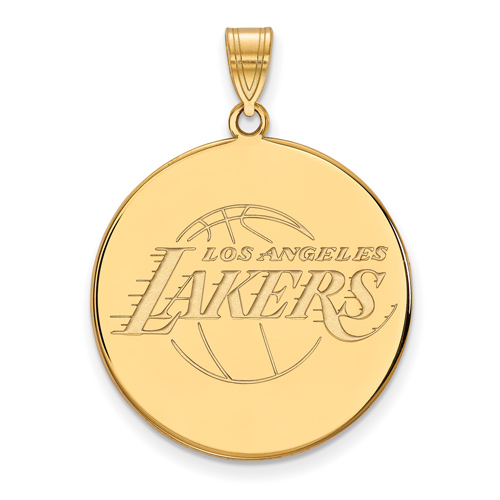 14k Yellow Gold 1in Los Angeles Lakers Logo Pendant