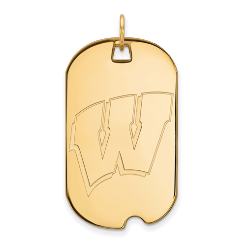 14kt Yellow Gold University of Wisconsin Dog Tag