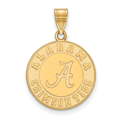 14kt Yellow Gold Round Alabama Crimson Tide Pendant