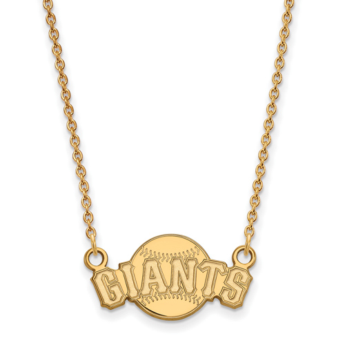 San Francisco Giants Arched Baseball Necklace Small 10k Yellow Gold