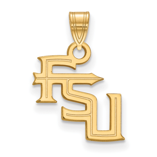 14kt Yellow Gold 1/2in Florida State University FSU Pendant 4Y059FSU