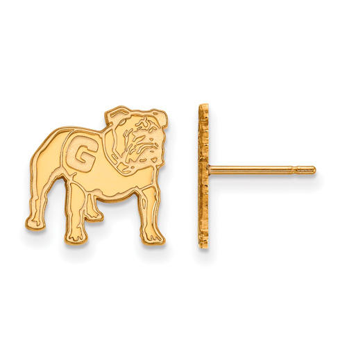 14kt Yellow Gold University of Georgia Standing Bulldog Post Earrings