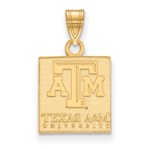 10kt Yellow Gold 1/2in Texas A&M University Tablet Pendant