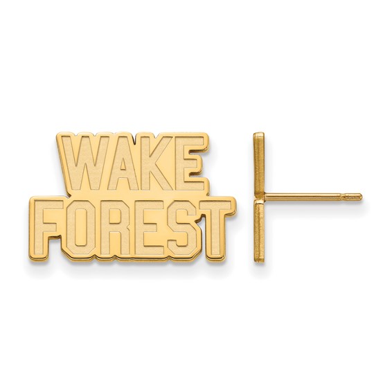 Wake Forest University Logo Post Earrings 10k Yellow Gold