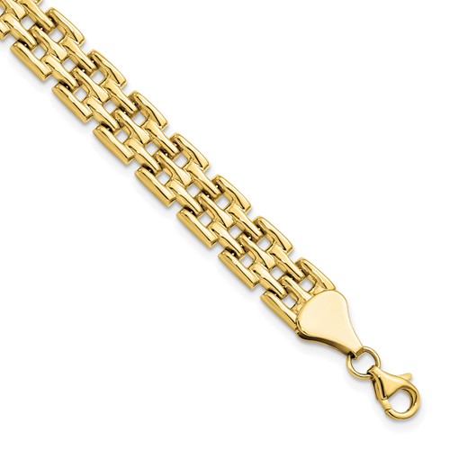 10k Yellow Gold Panther Link Bracelet 7in