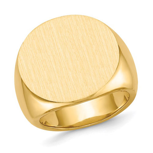 18k Yellow Gold Men's Jumbo Signet Ring 8RS283 | Joy Jewelers