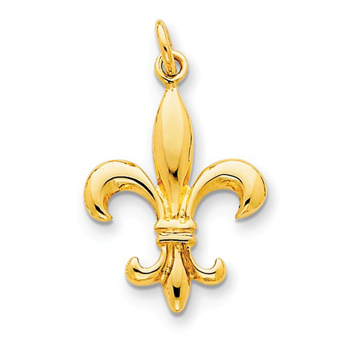 14kt Yellow Gold 7/8in Fleur De Lis Pendant