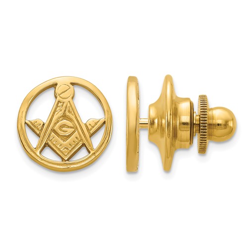 14k Yellow Gold Masonic Circle Lapel Pin