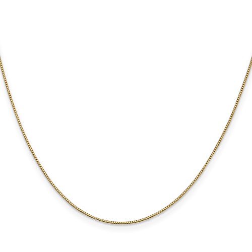 14k Yellow Gold 16in Box Link Chain .7mm BOX075-16 | Joy Jewelers