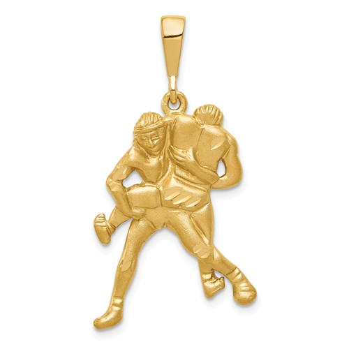 14k Yellow Gold Wrestling Pendant 1in