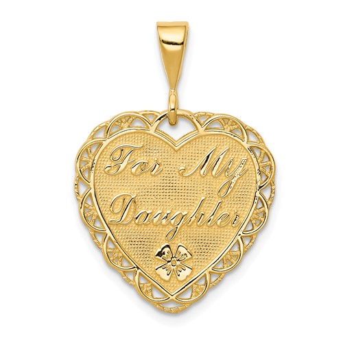 14K Yellow Gold Engravable Heart Charm