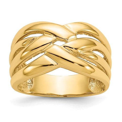 14k Yellow Gold Ladies' Woven Dome Ring