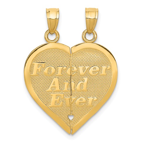 14k Yellow Gold Friends Apart But Always Together Heart Pendant