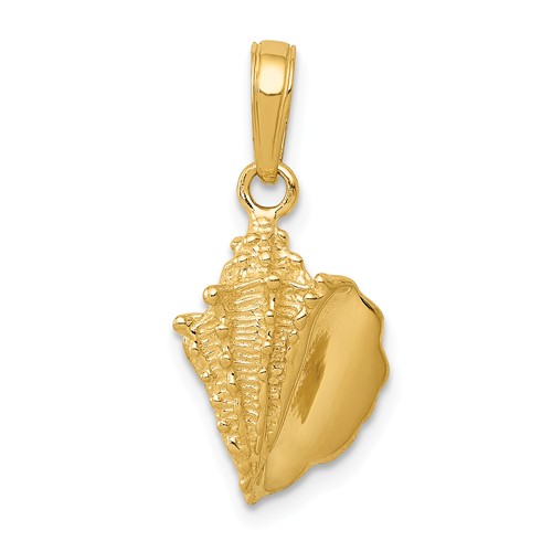 14k Yellow Gold Conch Shell Pendant 1/2in C3369 | Joy Jewelers