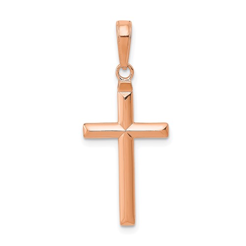 14k Rose Gold Reversible Latin Cross Pendant 3/4in