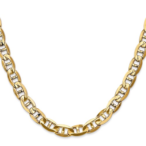 14kt Yellow Gold 22in Concave Anchor Chain 7mm CCA180-22