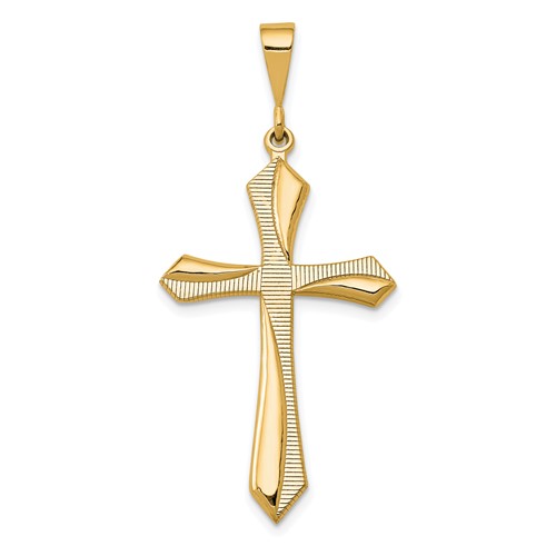 14k Yellow Gold Textured Passion Cross 1.25in CH110Y | Joy Jewelers