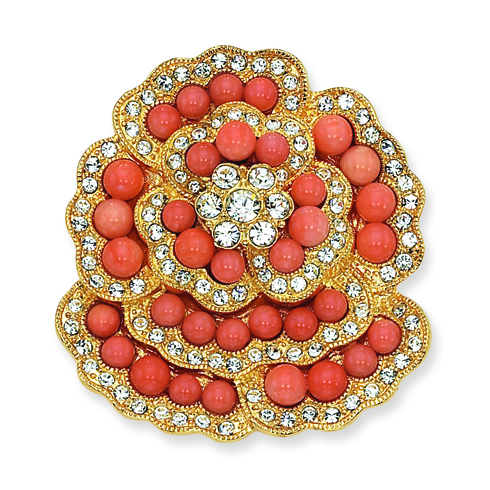 Jacqueline Kennedy Simulated Coral Brooch