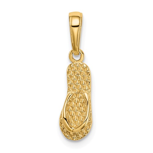 14k Yellow Gold Hawaii Flip-Flop Pendant 1/2in