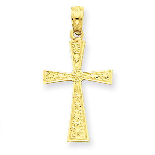 14kt 3/4in Polished Latin Cross Pendant