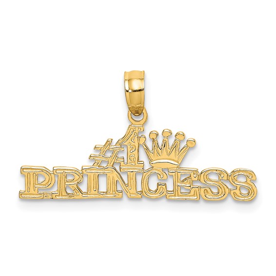 14k Yellow Gold #1 Princess Pendant