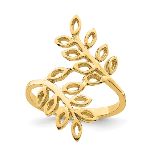 14k Yellow Gold Leaf Ring D4712 | Joy Jewelers
