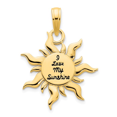 14k Yellow Gold I Love My Sunshine Charm 3/4in