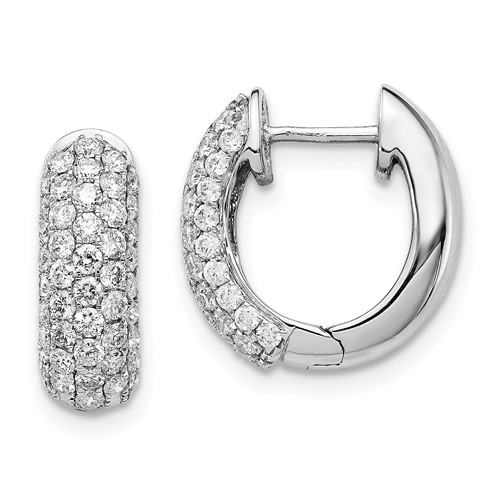  14k White Gold 1.2 ct tw Lab Grown Diamond Oval Hoop Earrings