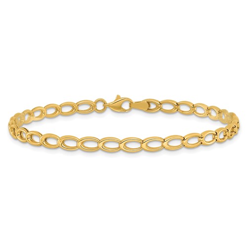 14k Yellow Gold Open Oval Link Bracelet – Exeter Jewelers