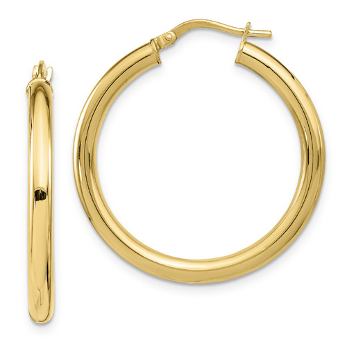 14k Yellow Gold 1in Italian Classic Hoop Earrings 3mm J350509240000