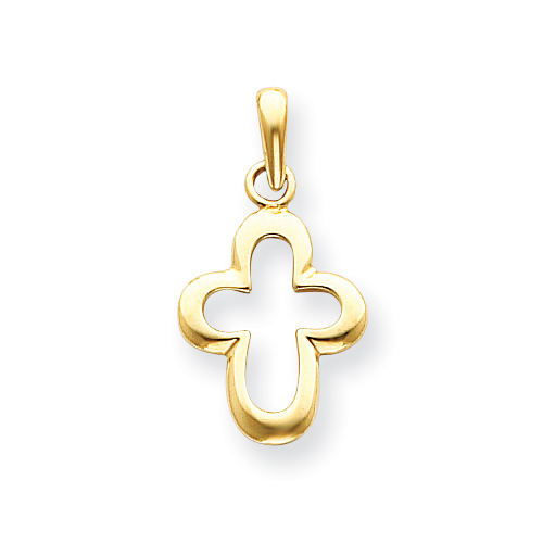 14kt 3/4in Cross Outline Pendant K1164 | Joy Jewelers