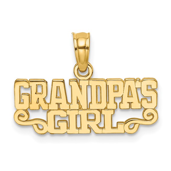 14k Yellow Gold Grandpa's Girl Pendant