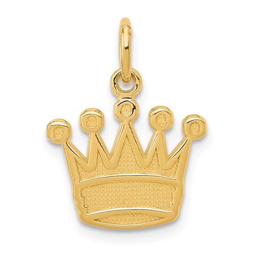 14k Yellow Gold King's Crown Charm 1/2in