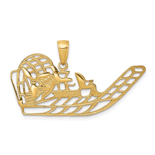 14k Yellow Gold Air Boat Pendant