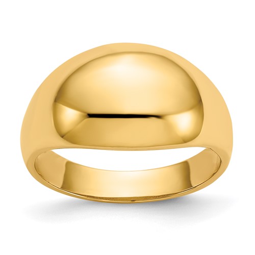 14k Yellow Gold Domed Cigar Ring