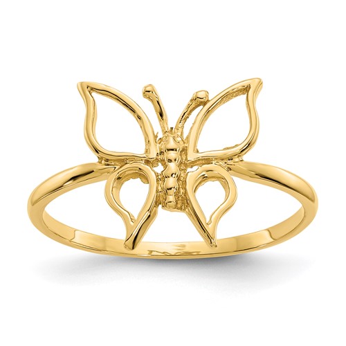 14k Yellow Gold Butterfly Ring